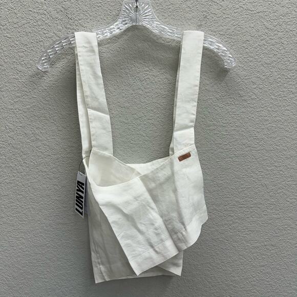 Lunya Shirt Women's Size L White Woven Linen Crossback Tank Lounge New - Picture 4 of 6